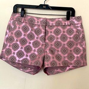 J. Crew Metallic Collection Blush Shorts Lined Size 6